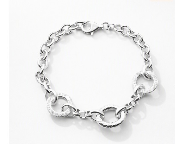 Pulsera Plata Cadena Rolo Motivo...
