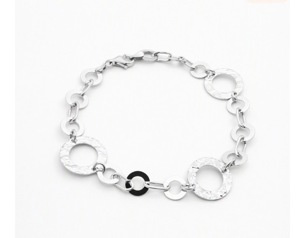 Pulsera Plata Circulos Labrados