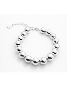 Pulsera Plata Bolas 10 mm