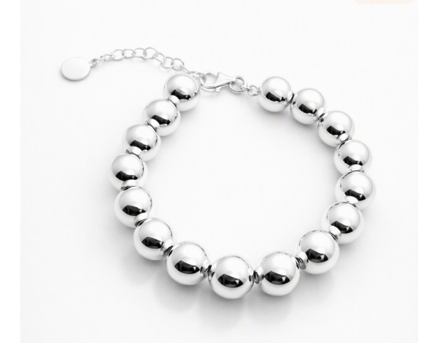 Pulsera Plata Bolas 10 mm