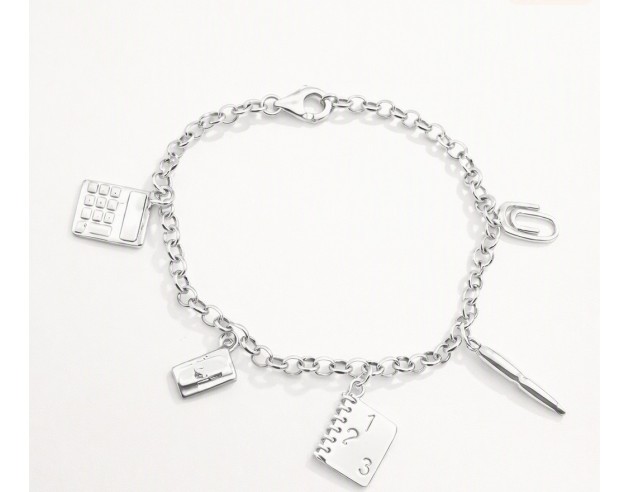 Pulsera Plata Cadena Motivos Colgando...