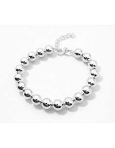 Pulsera Plata Bolas 8 mm