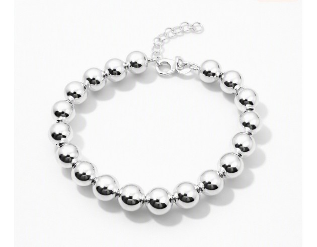 Pulsera Plata Bolas 8 mm